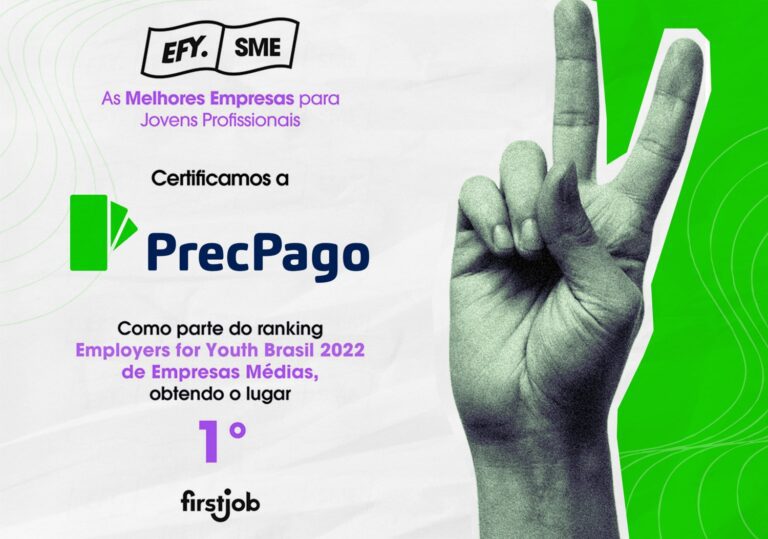 PrecPago é eleita a melhor empresa para Jovens Profissionais pelo segundo ano consecutivo